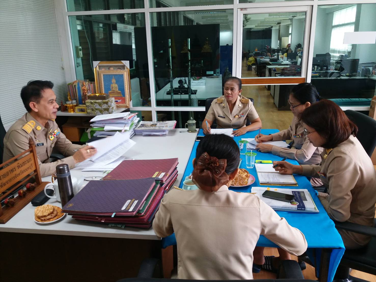 พัฒนาการจังหวัดนนทบุรี ประชุม Morning Brief หัวหน้ากลุ่มงาน/หัวหน้าฝ่าย ในการขับเคลื่อน โครงการ/กิจกรรม