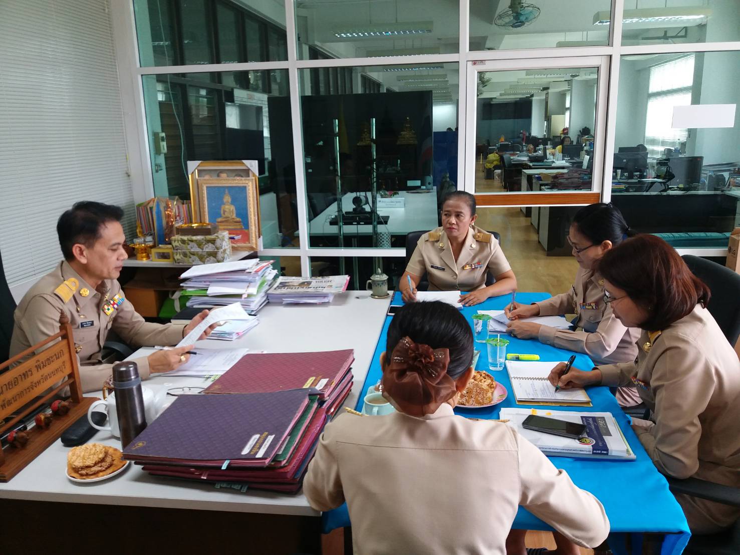 พัฒนาการจังหวัดนนทบุรี ประชุม Morning Brief หัวหน้ากลุ่มงาน/หัวหน้าฝ่าย ในการขับเคลื่อน โครงการ/กิจกรรม