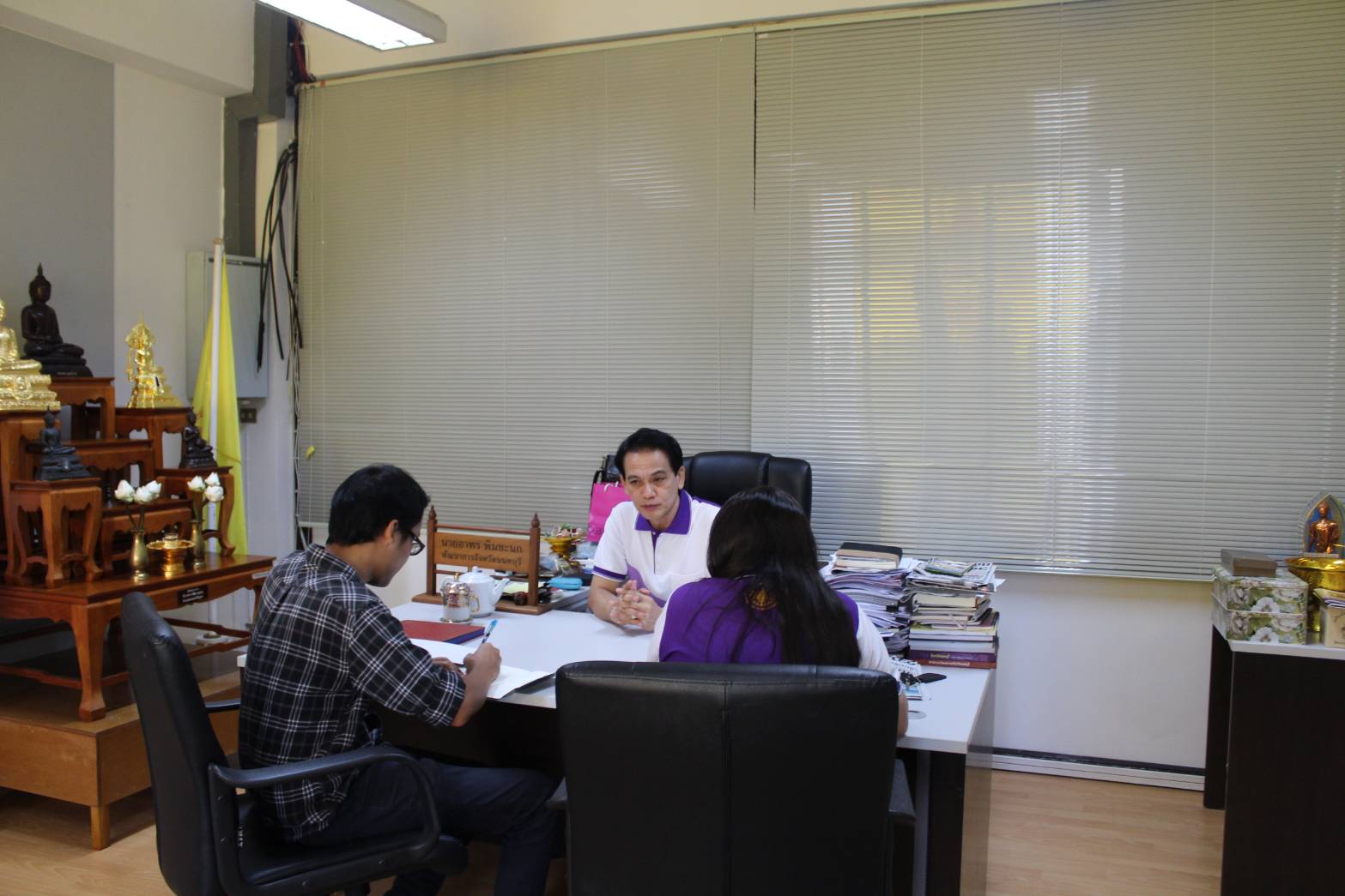 ให้สัมภาษณ์และข้อมูล กับทีมงานเทศบาลเมืองบางบัวทอง เรื่อง โครงการชุมชนท่องเที่ยว OTOP นวัตวิถี จังหวัดนนทบุรี