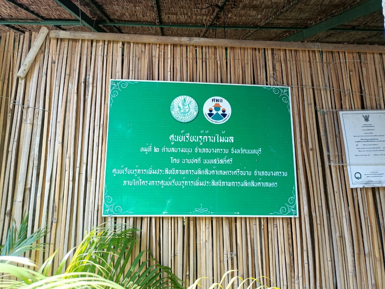 พช.บางกรวย ลงพื้นที่ศูนย์เรียนรู้การเพิ่มประสิทธิภาพการผลิตสินค้าเกษตร (ศพก.) อำเภอบางกรวย