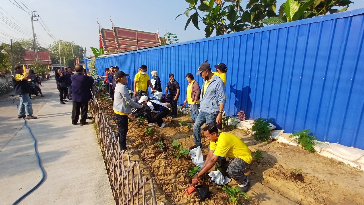 พช.ปากเกร็ดจัดกิจกรรมปลูกผักสวนครัว ตามโครงการอช.ร่วมใจ ขจัดภัยแก้จน พัฒนาชุมชน อย่างพอเพียง อำเภอปากเกร็ด