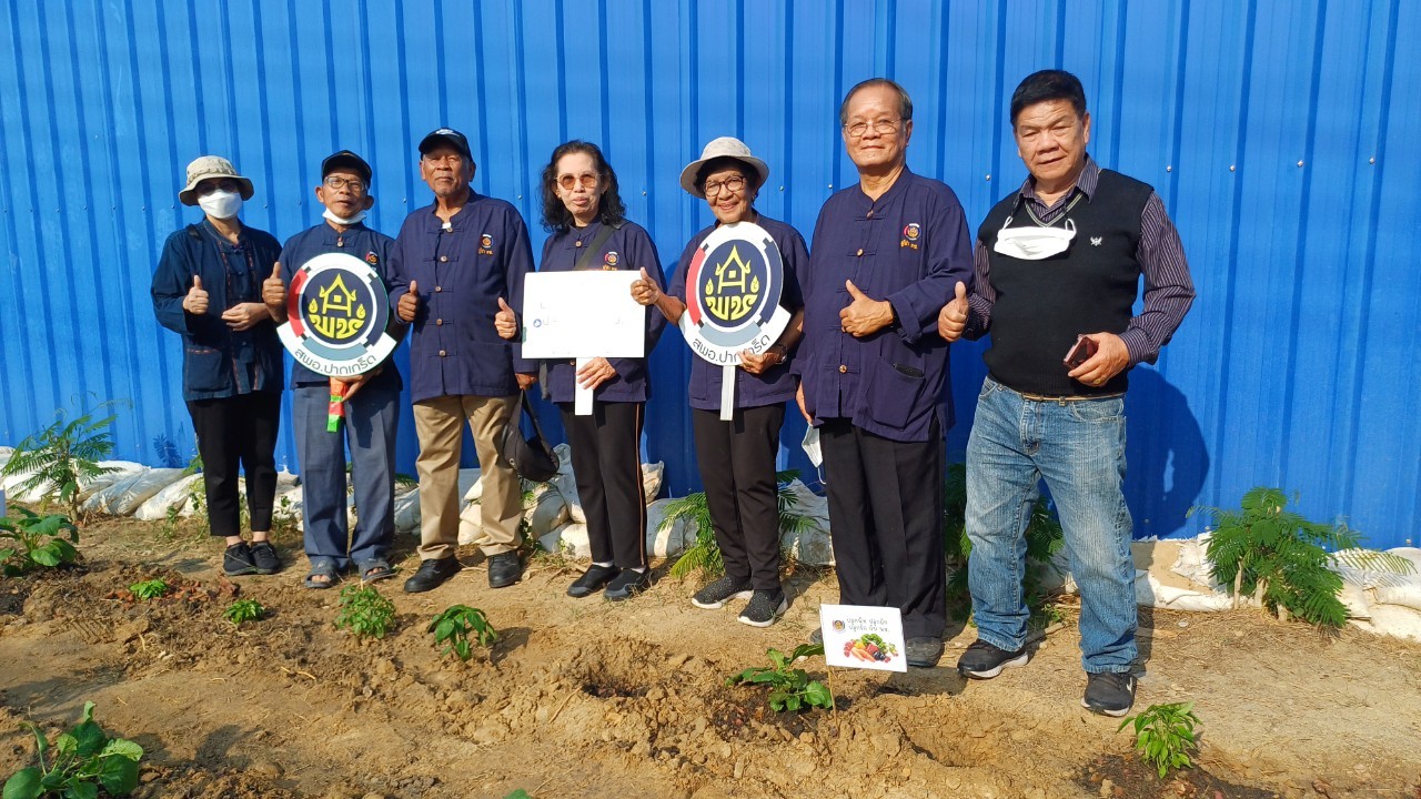 พช.ปากเกร็ดจัดกิจกรรมปลูกผักสวนครัว ตามโครงการอช.ร่วมใจ ขจัดภัยแก้จน พัฒนาชุมชน อย่างพอเพียง อำเภอปากเกร็ด